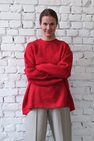 Long Sleeve Base Top | Lin | Classic Red
