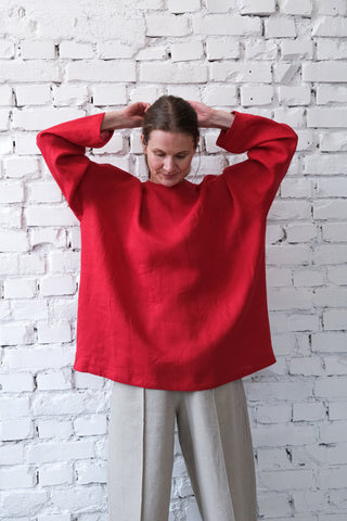 Long Sleeve Base Top | Lin | Classic Red