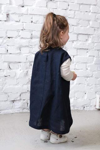 Simple Dress - uten erme | Lin | Navy