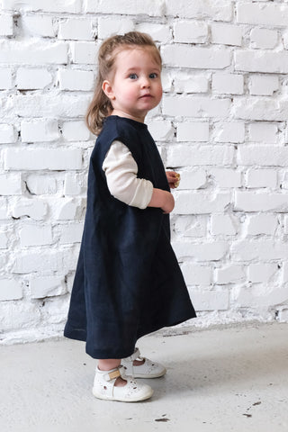 Simple Dress - uten erme | Lin | Navy