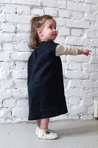 Simple Dress - uten erme | Lin | Navy