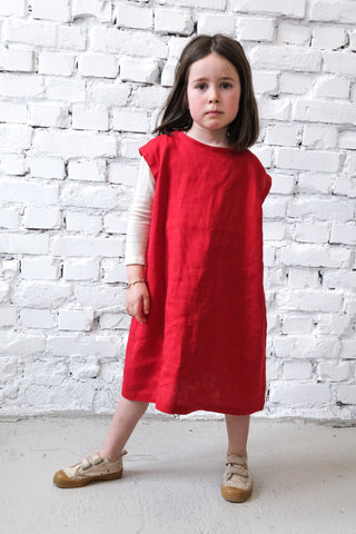 Simple Dress - uten erme | Lin | Classic Red