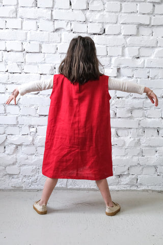 Simple Dress - uten erme | Lin | Classic Red