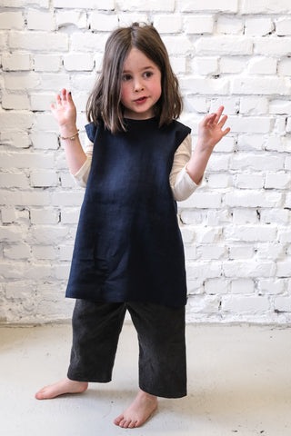Simple Dress - uten erme | Lin | Navy