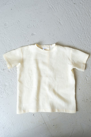 Short Sleeve Base Top | Lin | Pale Yellow