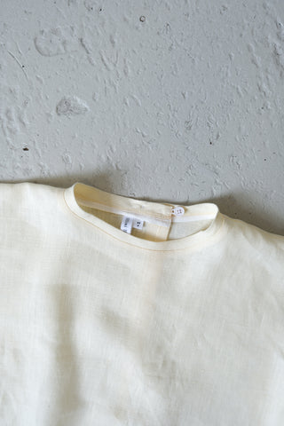 Short Sleeve Base Top | Lin | Pale Yellow