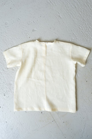 Short Sleeve Base Top | Lin | Pale Yellow
