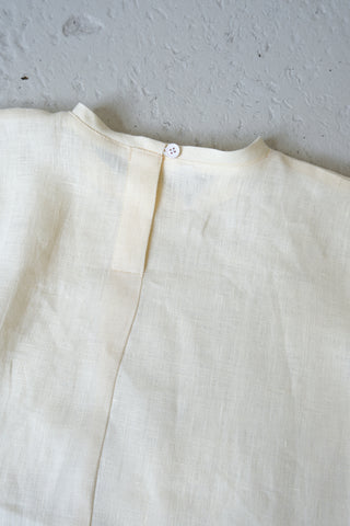 Short Sleeve Base Top | Lin | Pale Yellow