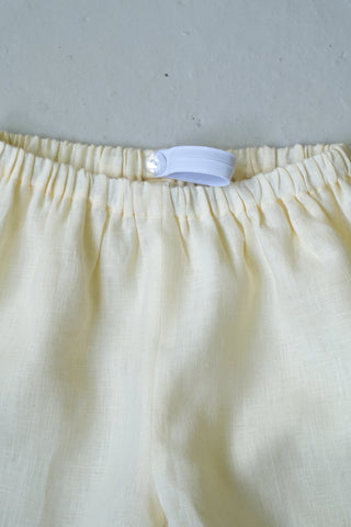 Wide Trousers | Lin | Pale Yellow