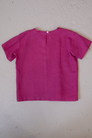 Short Sleeve Base Top | Lin | Magenta
