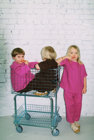 Short Sleeve Base Top | Lin | Magenta