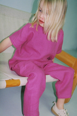 Short Sleeve Base Top | Lin | Magenta