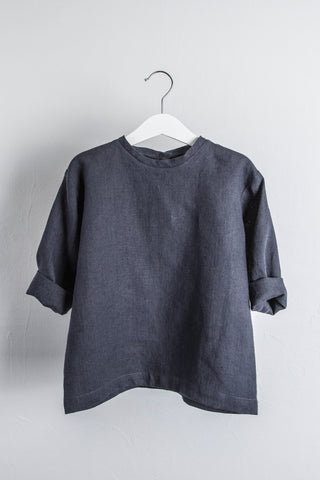 Long Sleeve Base Top | Lin | Stone Blue