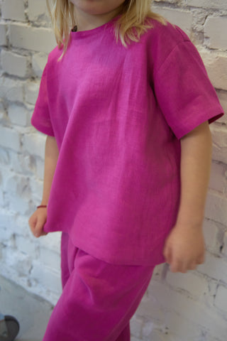 Short Sleeve Base Top | Lin | Magenta